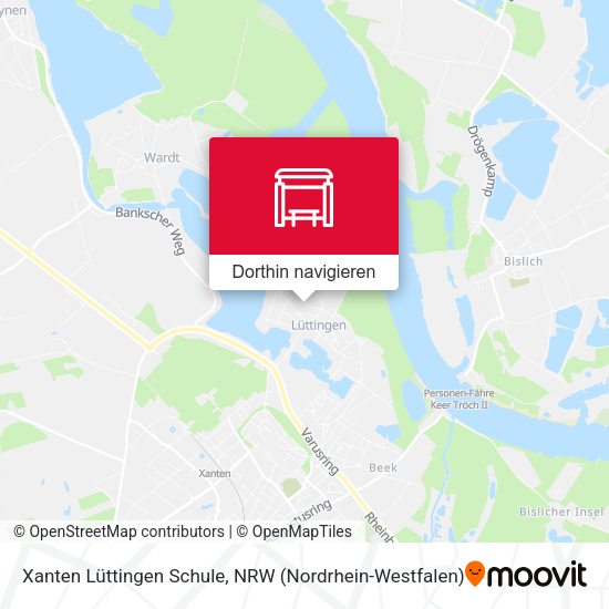 Xanten Lüttingen Schule Karte