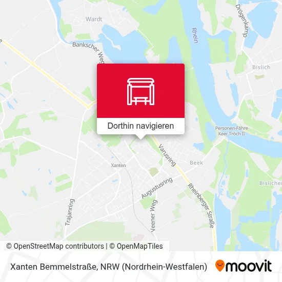 Xanten Bemmelstraße Karte