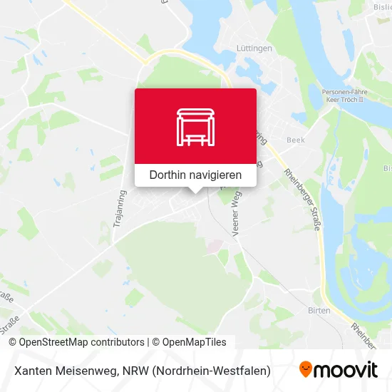 Xanten Meisenweg Karte