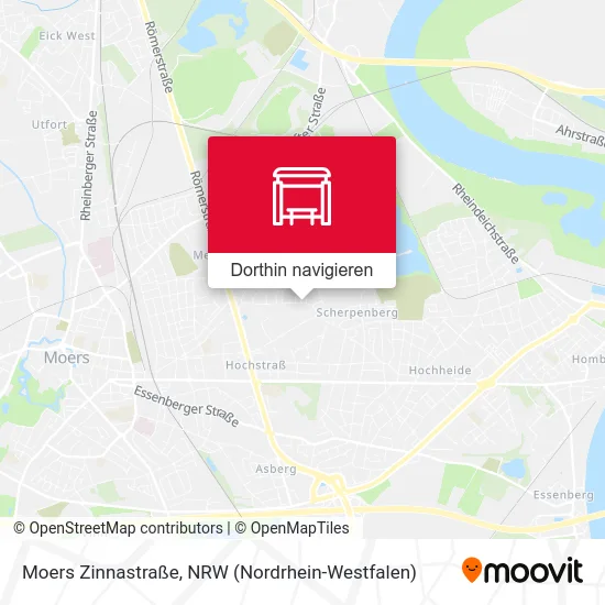 Moers Zinnastraße Karte