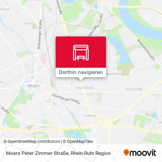 Moers Peter-Zimmer-Straße Karte