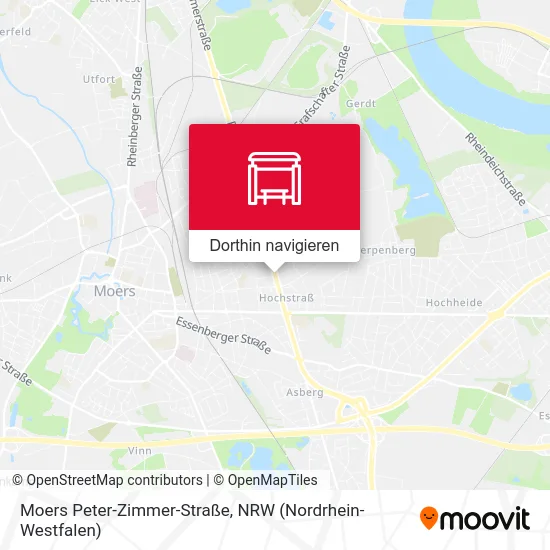Moers Peter-Zimmer-Straße Karte