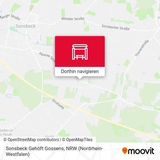 Sonsbeck Gehöft Gossens Karte