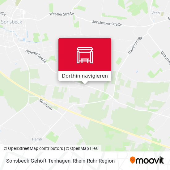 Sonsbeck Gehöft Tenhagen Karte