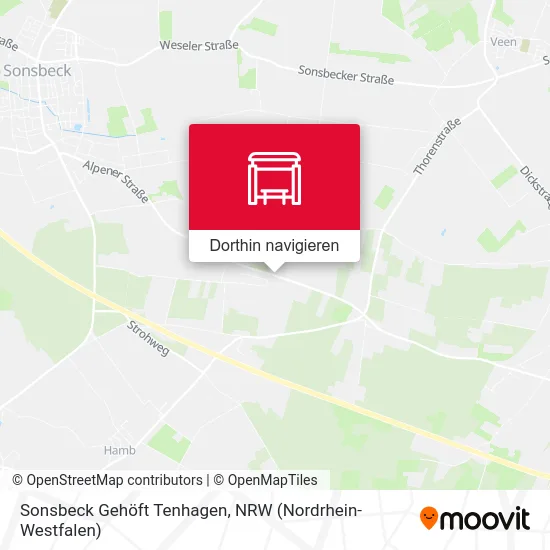 Sonsbeck Gehöft Tenhagen Karte