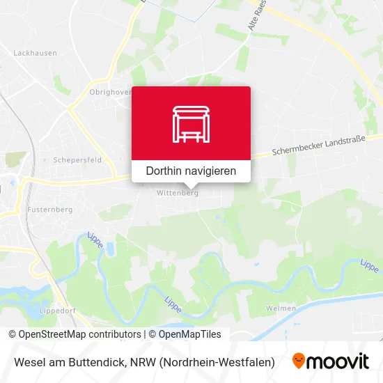 Wesel am Buttendick Karte