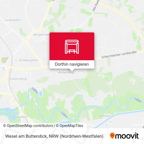 Wesel am Buttendick Karte