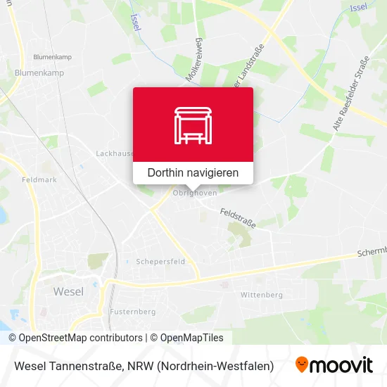 Wesel Tannenstraße Karte