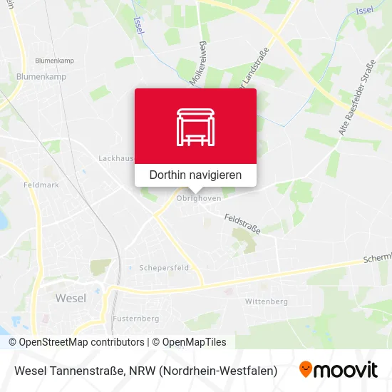 Wesel Tannenstraße Karte