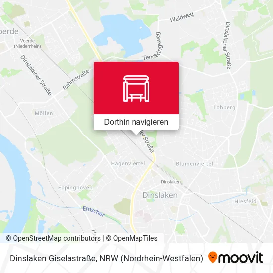 Dinslaken Giselastraße Karte
