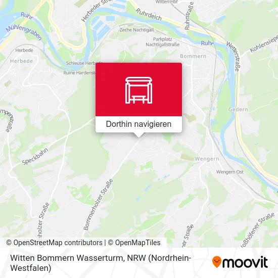 Witten Bommern Wasserturm Karte