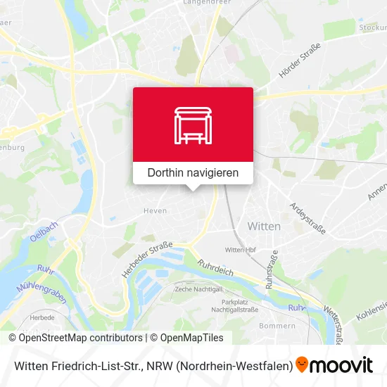Witten Friedrich-List-Str. Karte