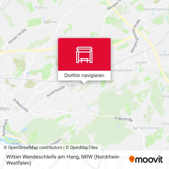 Witten Wendeschleife am Hang Karte