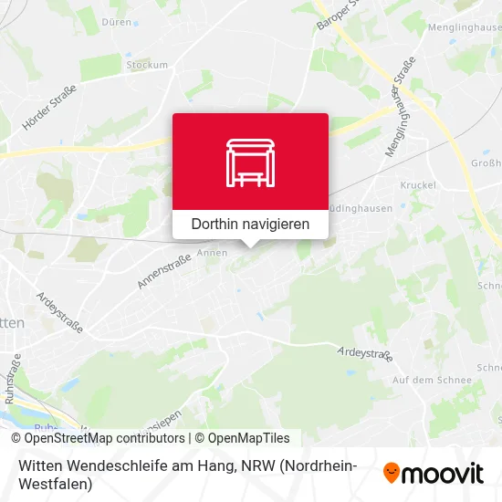 Witten Wendeschleife am Hang Karte