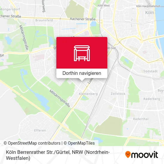 Köln Berrenrather Str./Gürtel Karte