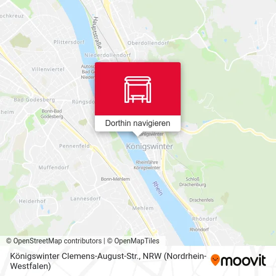 Königswinter Clemens-August-Str. Karte