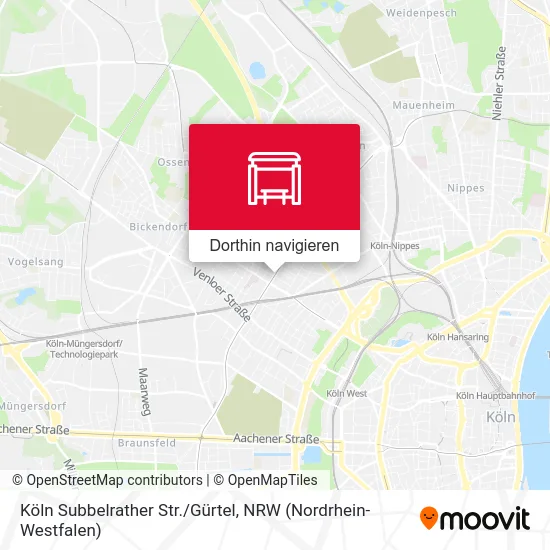 Köln Subbelrather Str./Gürtel Karte