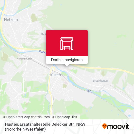 Hüsten, Ersatzhaltestelle Delecker Str. Karte