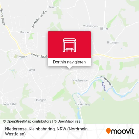 Niederense, Kleinbahnring Karte