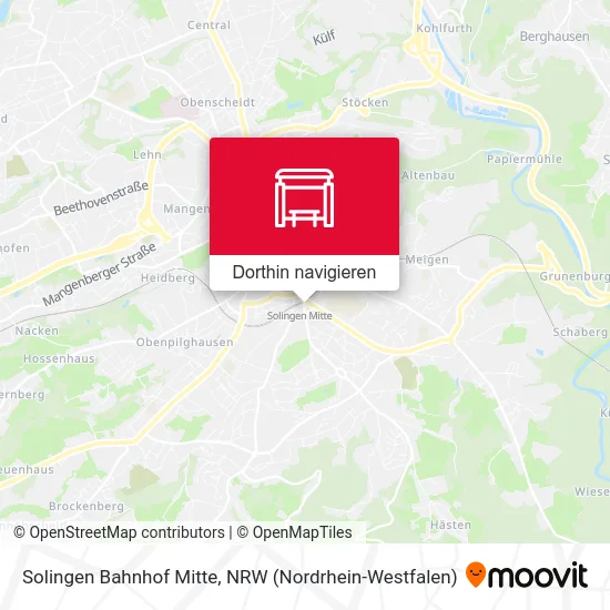 Solingen Bahnhof Mitte Karte