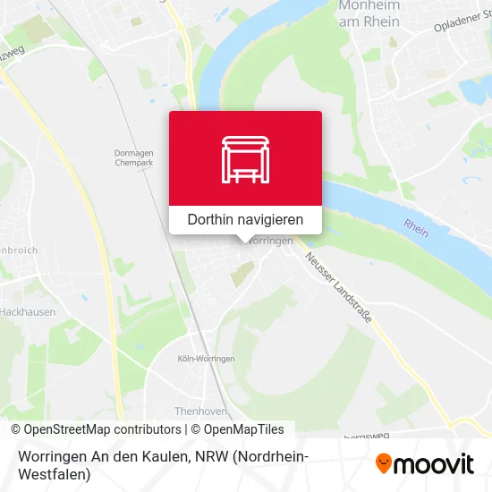 Worringen An den Kaulen Karte