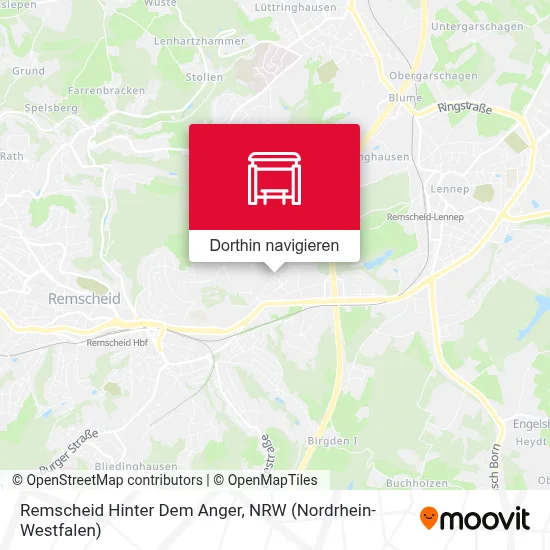 Remscheid Hinter Dem Anger Karte