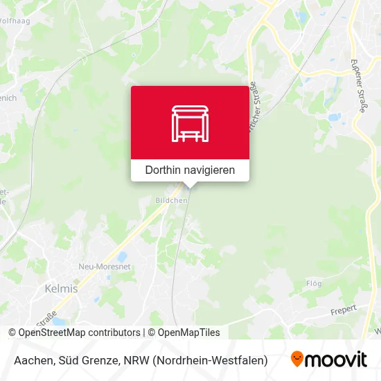 Aachen, Süd Grenze Karte