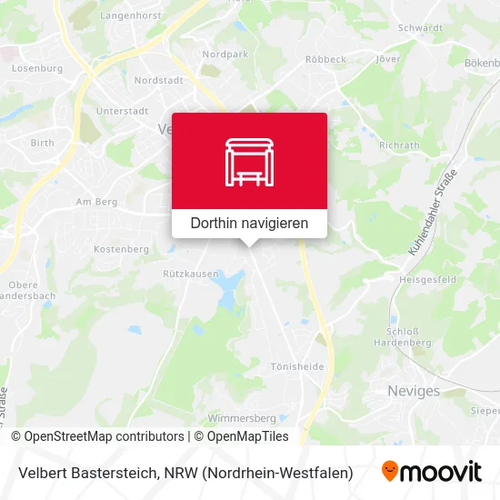 Velbert Bastersteich Karte
