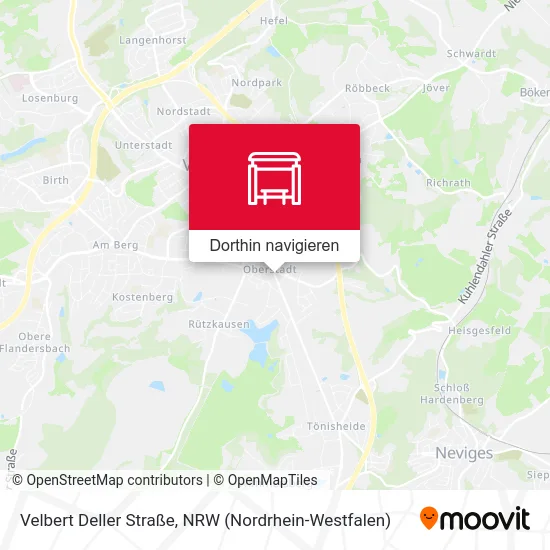 Velbert Deller Straße Karte