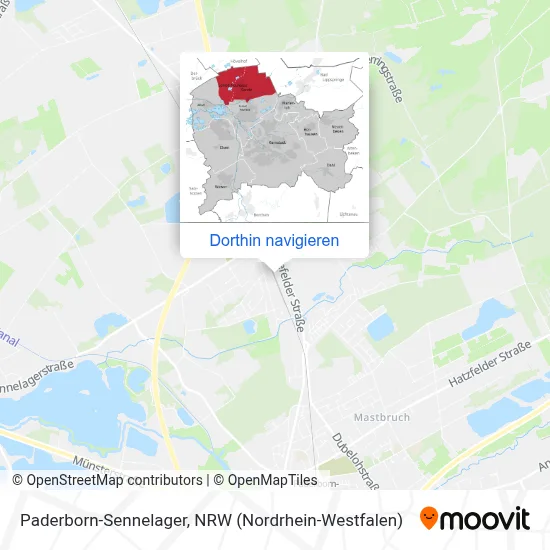 Paderborn-Sennelager Karte