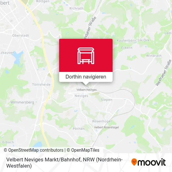 Velbert Neviges Markt/Bahnhof Karte