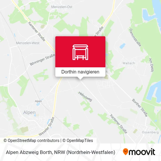 Alpen Abzweig Borth Karte