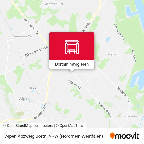 Alpen Abzweig Borth Karte