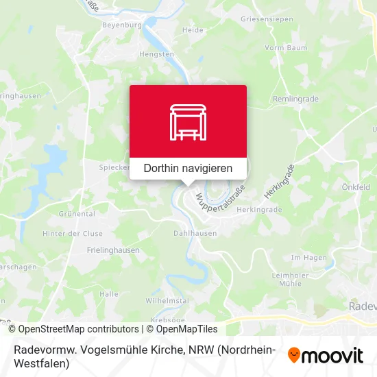 Radevormw. Vogelsmühle Kirche Karte