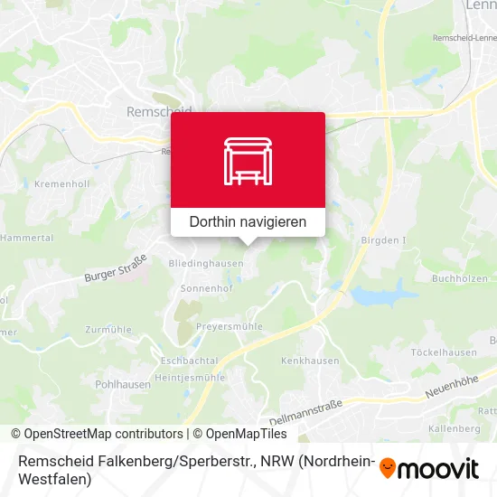 Remscheid Falkenberg / Sperberstr. Karte