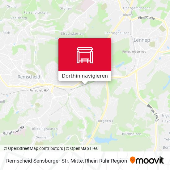 Remscheid Sensburger Str. Mitte Karte