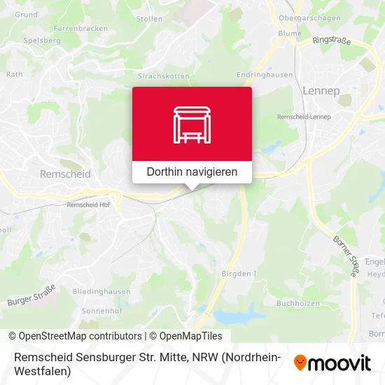Remscheid Sensburger Str. Mitte Karte