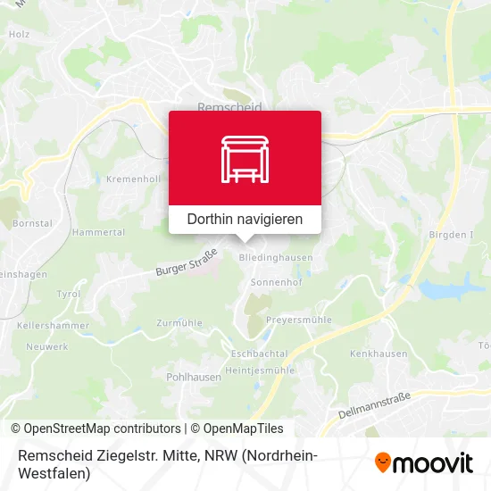 Remscheid Ziegelstr. Mitte Karte