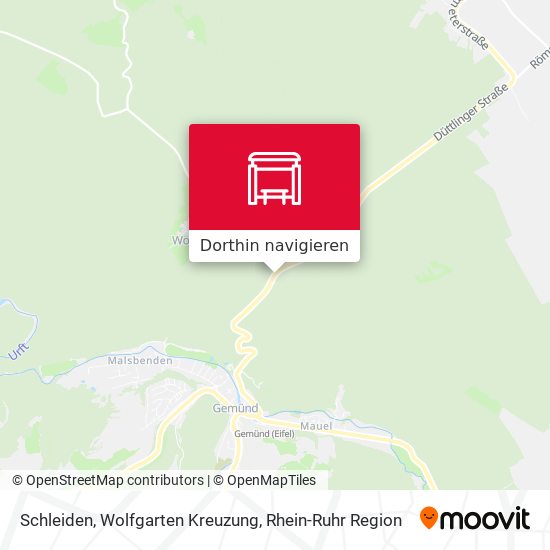 Schleiden, Wolfgarten Kreuzung Karte