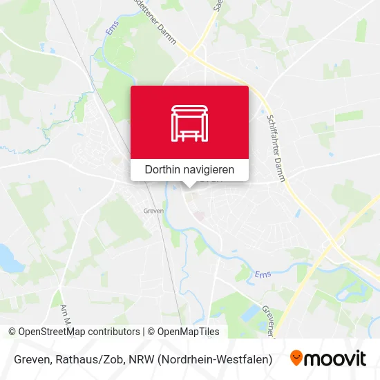 Greven, Rathaus/Zob Karte