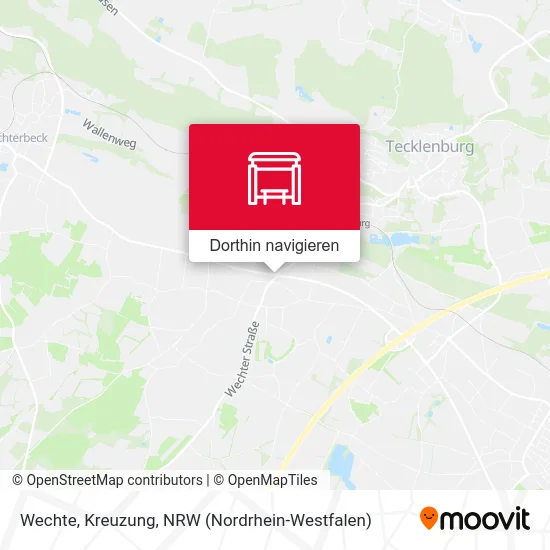 Wechte, Kreuzung Karte