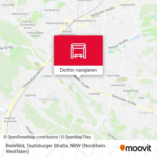 Bielefeld, Teutoburger Straße Karte