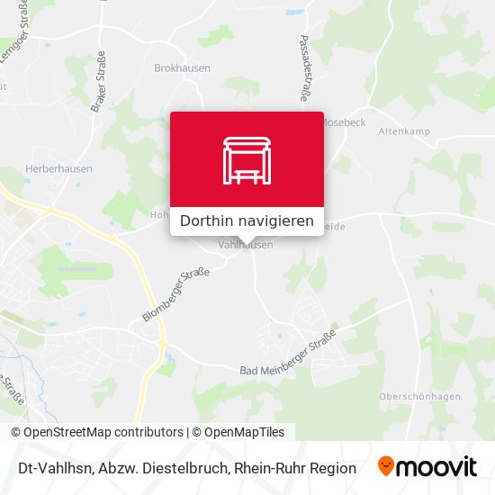 Dt-Vahlhsn, Abzw. Diestelbruch Karte