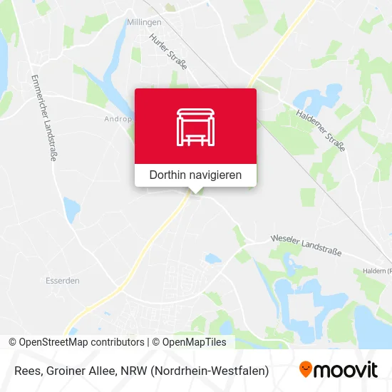 Rees, Groiner Allee Karte