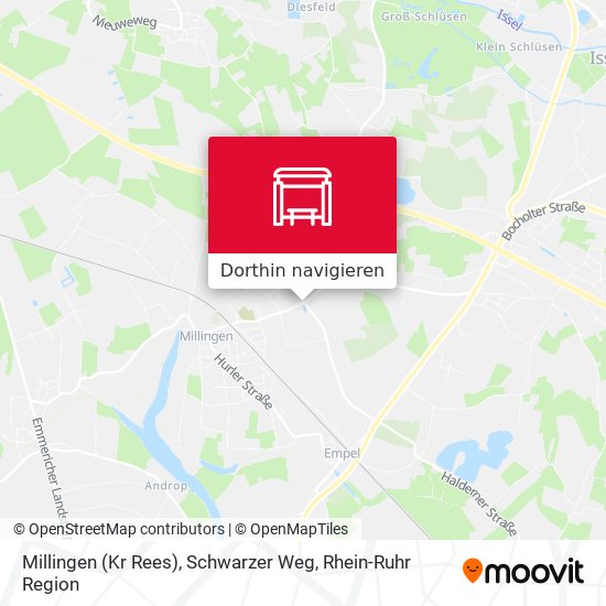 Millingen (Kr Rees), Schwarzer Weg Karte