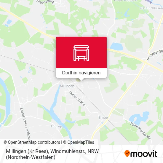 Millingen (Kr Rees), Windmühlenstr. Karte