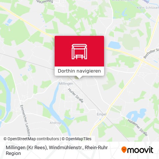 Millingen (Kr Rees), Windmühlenstr. Karte