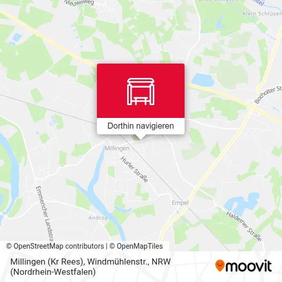 Millingen (Kr Rees), Windmühlenstr. Karte