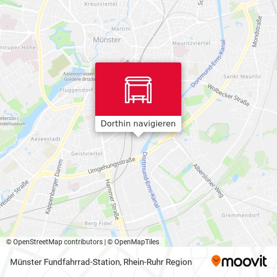 Münster Fundfahrrad-Station Karte