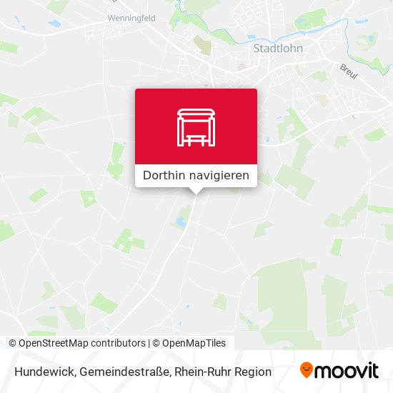 Hundewick, Gemeindestraße Karte